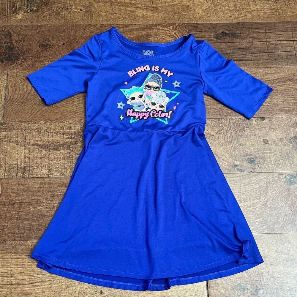 L.O.L. Surprise! girls 3/4 sleeve  dress “bling is my happy color” Sz Medium